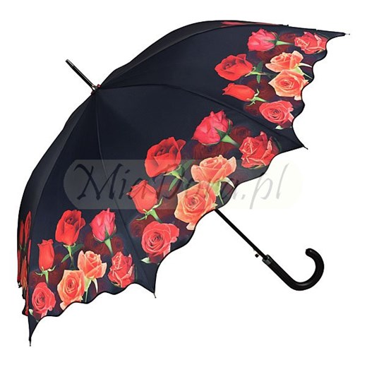 Róże Parasol długi ze skórzaną rączką parasole-miadora-pl czerwony abstrakcyjne wzory