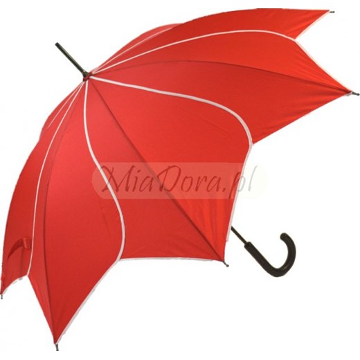 Francja Elegancja czerwona parasolka długa automat parasole-miadora-pl pomaranczowy automatyczny