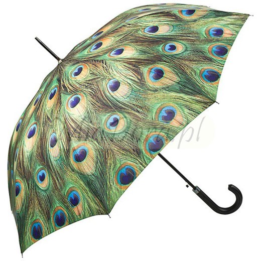 Pawie oczko Parasol długi ze skórzaną rączką parasole-miadora-pl szary długie