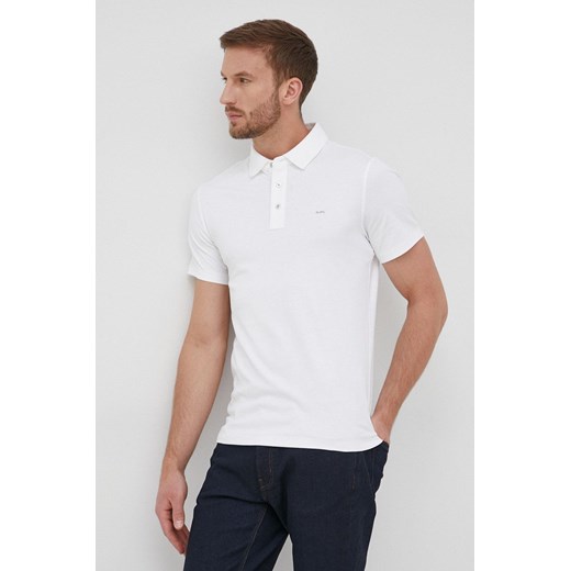 Michael Kors polo bawełniane CB95FGVC93 kolor biały gładki ze sklepu ANSWEAR.com w kategorii T-shirty męskie - zdjęcie 135076027