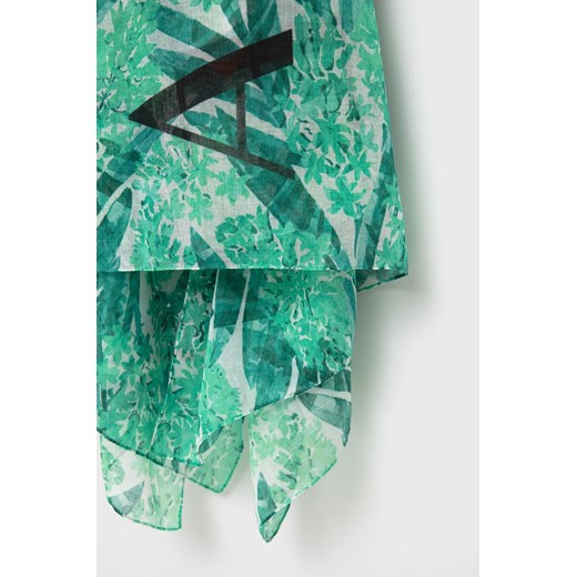 Armani Exchange szal damski kolor zielony wzorzysty Armani Exchange ONE ANSWEAR.com
