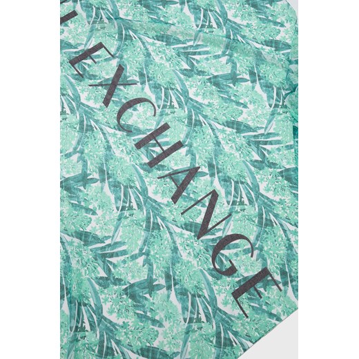 Armani Exchange szal damski kolor zielony wzorzysty Armani Exchange ONE ANSWEAR.com