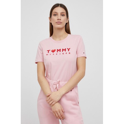 Tommy Hilfiger T-shirt bawełniany kolor różowy Tommy Hilfiger M ANSWEAR.com