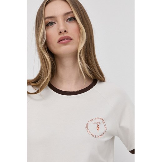 Trussardi T-shirt damski kolor biały Trussardi M ANSWEAR.com