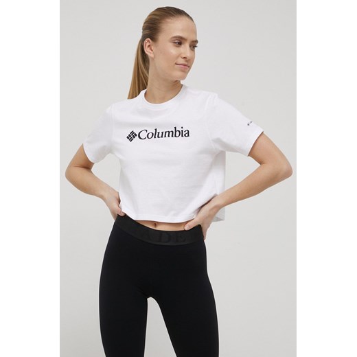 Columbia t-shirt bawełniany North Cascades kolor biały 1930051 ze sklepu ANSWEAR.com w kategorii Bluzki damskie - zdjęcie 135085806