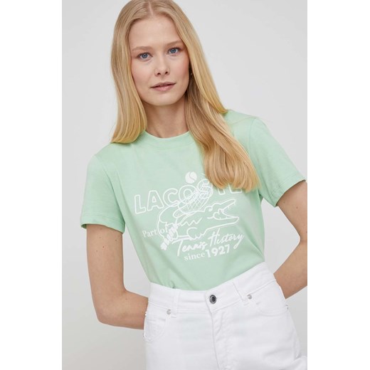Lacoste t-shirt damski kolor zielony Lacoste 40 ANSWEAR.com