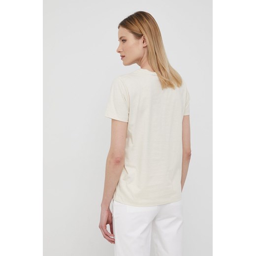 Calvin Klein t-shirt bawełniany kolor beżowy Calvin Klein M ANSWEAR.com