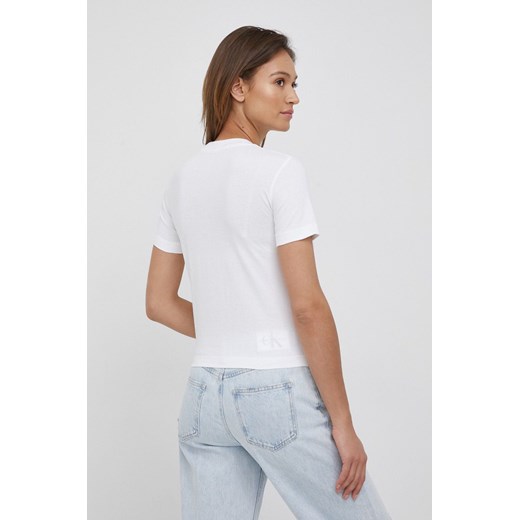 Calvin Klein Jeans t-shirt bawełniany kolor biały M ANSWEAR.com