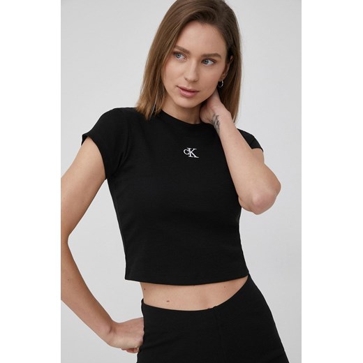 Calvin Klein Jeans t-shirt J20J218337.PPYY damski kolor czarny ze sklepu ANSWEAR.com w kategorii Bluzki damskie - zdjęcie 135088857