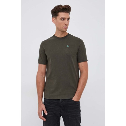 Scotch &amp; Soda T-shirt bawełniany kolor zielony gładki XXL ANSWEAR.com