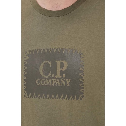 C.P. Company t-shirt bawełniany kolor zielony z nadrukiem M ANSWEAR.com