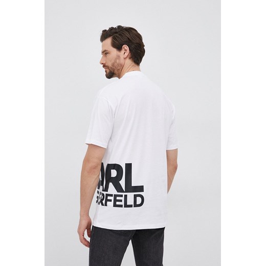 Karl Lagerfeld T-shirt bawełniany kolor biały z nadrukiem Karl Lagerfeld S ANSWEAR.com
