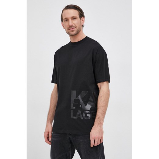 Karl Lagerfeld T-shirt bawełniany kolor czarny z nadrukiem Karl Lagerfeld XL ANSWEAR.com