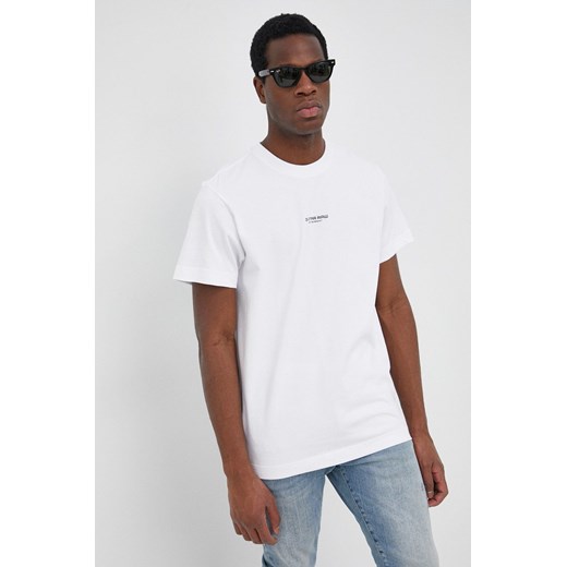 G-Star Raw t-shirt bawełniany kolor biały gładki XXL ANSWEAR.com