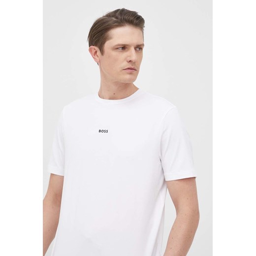 BOSS t-shirt BOSS ORANGE męski kolor biały gładki 50473278 ze sklepu ANSWEAR.com w kategorii T-shirty męskie - zdjęcie 135096835