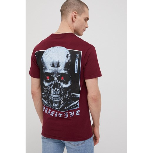 Primitive t-shirt bawełniany x Terminator kolor bordowy z nadrukiem Primitive L ANSWEAR.com