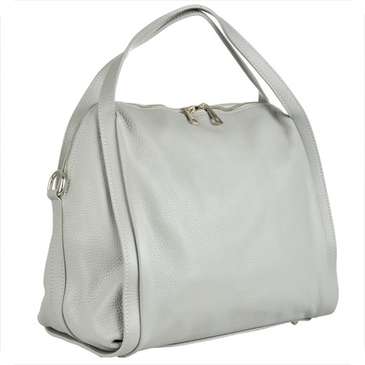 Elegancka torebka popielata l skóra naturalna ze sklepu melon.pl w kategorii Torby Shopper bag - zdjęcie 135108668