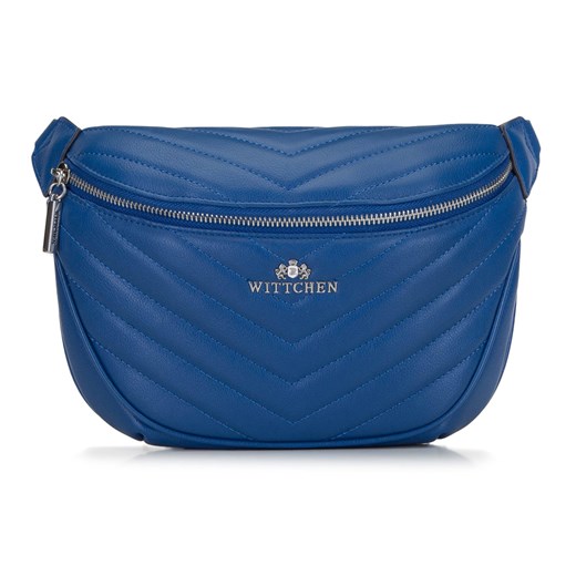 Damska torebka nerka skórzana z ukośnym pikowaniem niebieska ze sklepu WITTCHEN w kategorii Nerki - zdjęcie 135118575