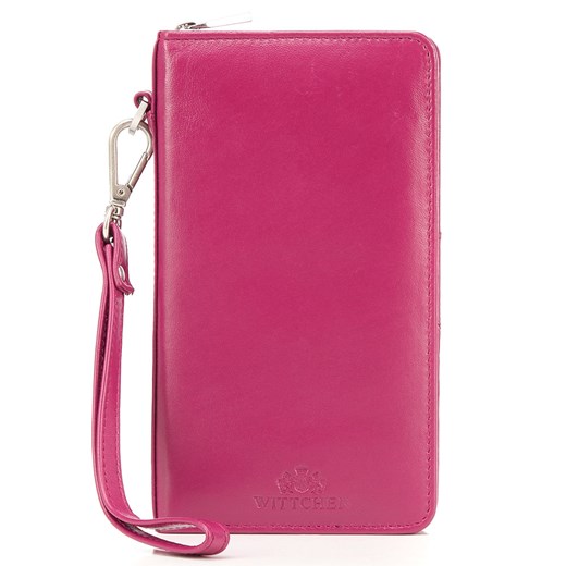 Damski portfel skórzany z kieszenią na telefon różowy ze sklepu WITTCHEN w kategorii Portfele damskie - zdjęcie 135119577