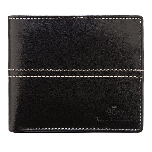 Męski portfel skórzany z przeszyciem czarny ze sklepu WITTCHEN w kategorii Portfele męskie - zdjęcie 135128126