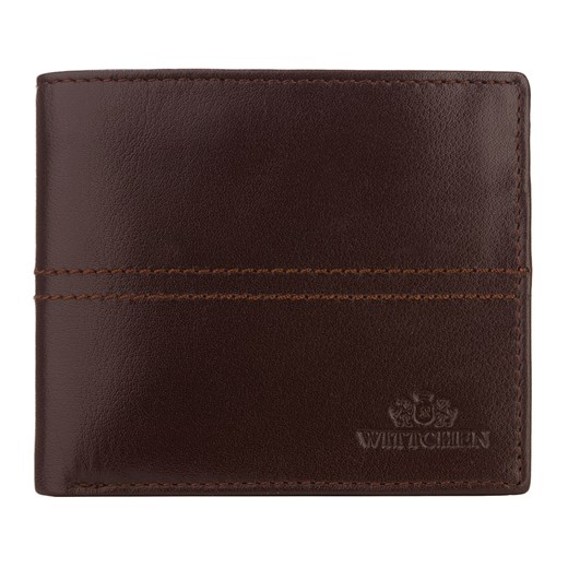 Męski portfel skórzany z przeszyciem ciemny brąz ze sklepu WITTCHEN w kategorii Portfele męskie - zdjęcie 135128127