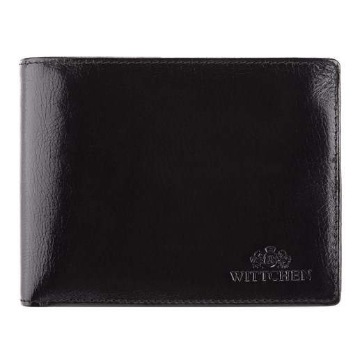 Męski portfel skórzany z wykładanym panelem czarny ze sklepu WITTCHEN w kategorii Portfele męskie - zdjęcie 135128196