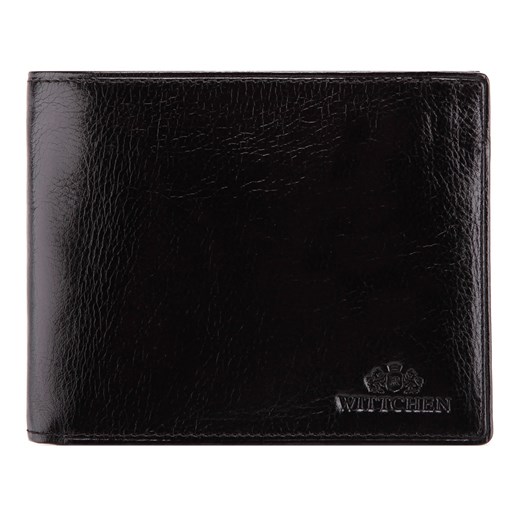 Męski portfel ze skóry z rozkładanym panelem czarny ze sklepu WITTCHEN w kategorii Portfele męskie - zdjęcie 135128199