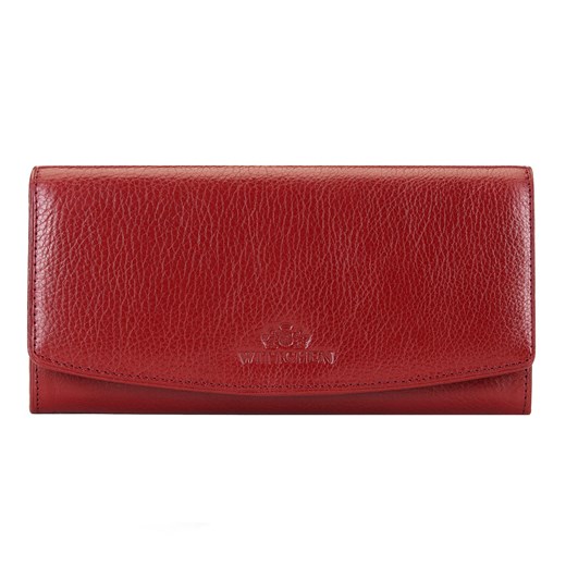 Damski skórzany portfel na zatrzask czerwony ze sklepu WITTCHEN w kategorii Portfele damskie - zdjęcie 135128239
