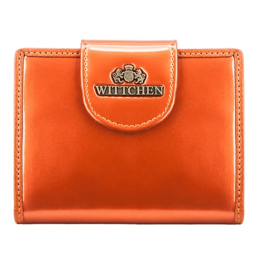 Damski portfel ze skóry lakierowany z ozdobną napą Wittchen WITTCHEN