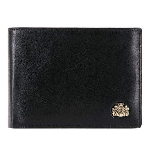 Męski portfel skórzany podwójnie rozkładany czarny ze sklepu WITTCHEN w kategorii Portfele męskie - zdjęcie 135128418