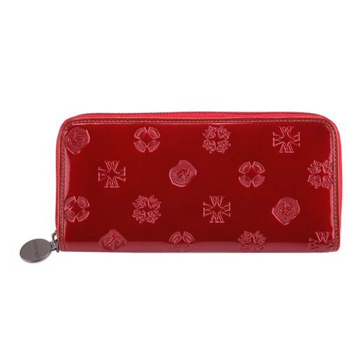 Damski portfel skórzany lakierowany tłoczony czerwony ze sklepu WITTCHEN w kategorii Portfele damskie - zdjęcie 135129036
