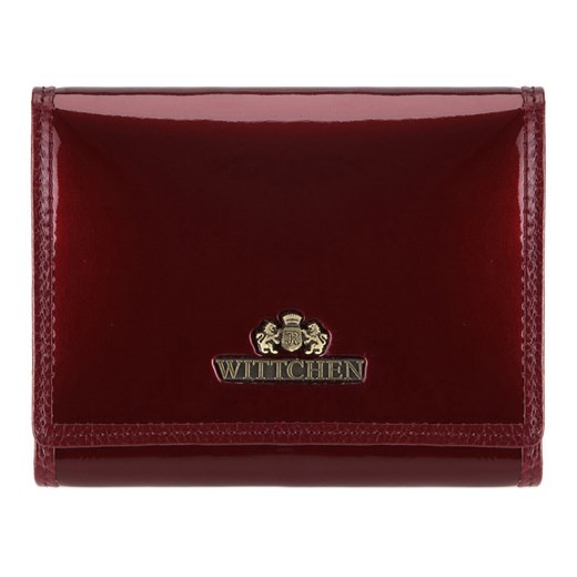 Damski portfel ze skóry lakierowany średni bordowy ze sklepu WITTCHEN w kategorii Portfele damskie - zdjęcie 135131018