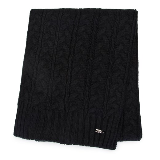 Damski szalik o warkoczowym splocie czarny ze sklepu WITTCHEN w kategorii Szaliki i chusty damskie - zdjęcie 135132895