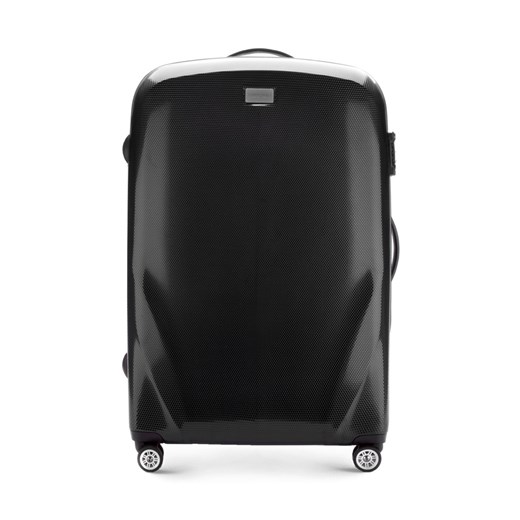 Duża walizka z polikarbonu jednokolorowa czarna ze sklepu WITTCHEN w kategorii Walizki - zdjęcie 135139537