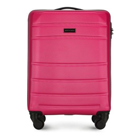 Walizka kabinowa z ABS-u żłobiona różowa ze sklepu WITTCHEN w kategorii Walizki - zdjęcie 135140346