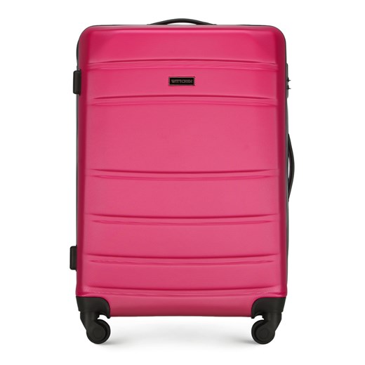 Średnia walizka z ABS-u żłobiona różowa ze sklepu WITTCHEN w kategorii Walizki - zdjęcie 135140585