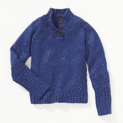 Sweter ze stójką zapinaną na guziki la-redoute-pl niebieski akryl