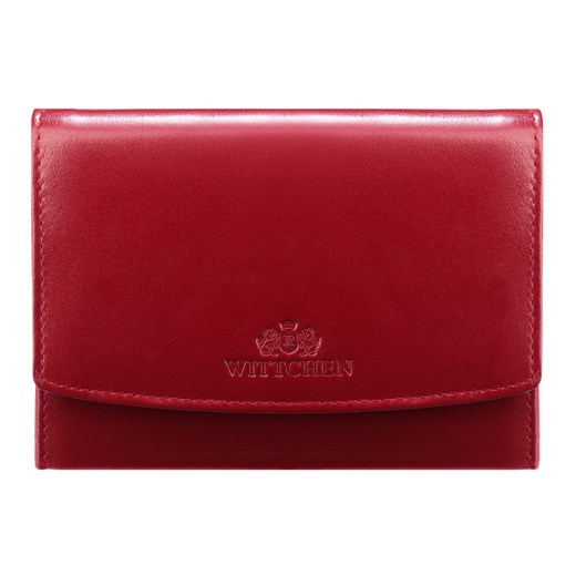 Damski portfel z gładkiej skóry na zatrzask średni czerwony ze sklepu WITTCHEN w kategorii Portfele damskie - zdjęcie 135151729