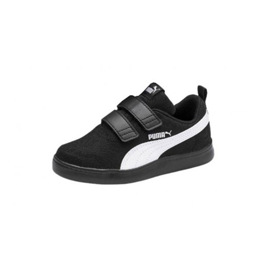 BUTY DZIECIĘCE COURTFLEX MESH CZARNE Puma 32.5 taniesportowe.pl wyprzedaż