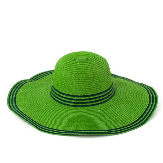 Kapelusz na lato w paseczki szaleo zielony kapelusz