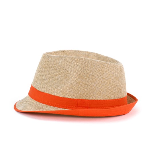 Kapelusz trilby - kolorowa tasiemka szaleo brazowy kapelusz