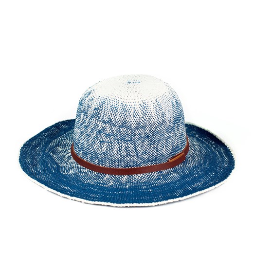 Cieniowany kapelusz plażowy szaleo niebieski kapelusz