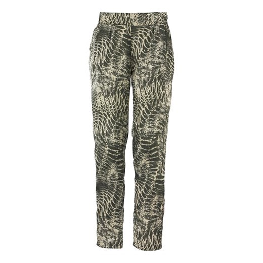 Spodnie khaki/kremowy halens-pl brazowy abstrakcyjne wzory