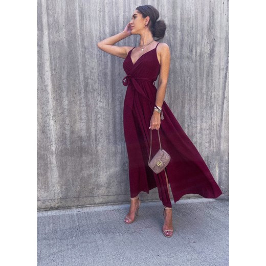 Sukienka maxi burgundowa M/L M/L Klenzis