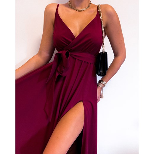 Sukienka maxi burgundowa M/L XS/S Klenzis