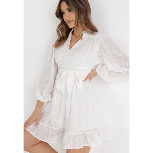 Biała Sukienka Chlorehe ze sklepu Born2be Odzież w kategorii Sukienki - zdjęcie 135197989