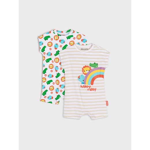 Sinsay - Rampersy 2 pack Fisher-Price - Biały Sinsay 86 Sinsay