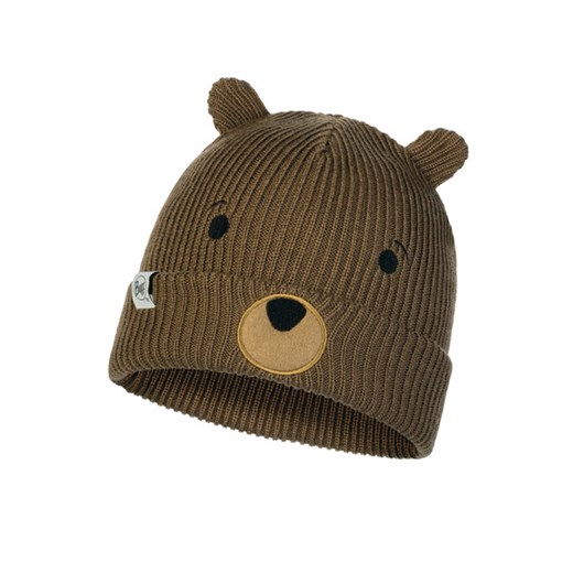 Dziecięca czapka zimowa BUFF KNITTED HAT FUNN BEAR FOSSIL - brązowa Buff One-size okazja Sportstylestory.com
