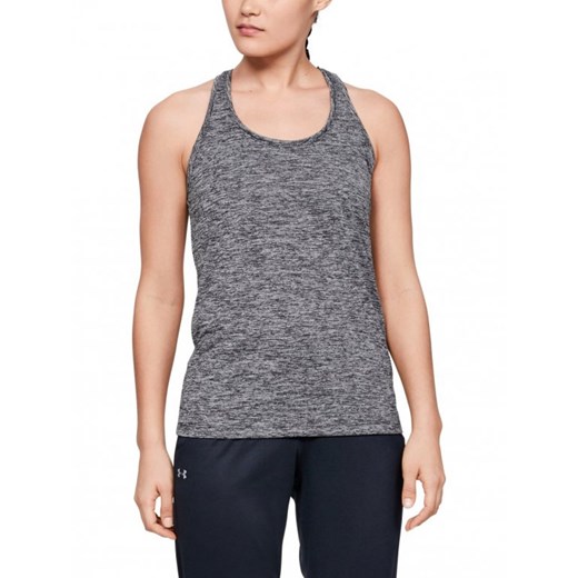 Damski top do biegania UNDER ARMOUR Tech Tank - Twist - szary ze sklepu Sportstylestory.com w kategorii Bluzki damskie - zdjęcie 135207466