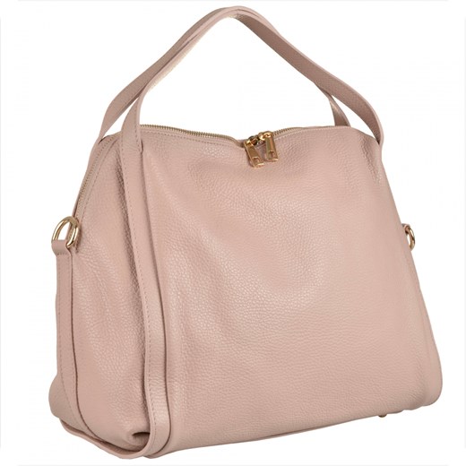 Elegancka torebka pudrowy róż l skóra naturalna ze sklepu melon.pl w kategorii Torby Shopper bag - zdjęcie 135223888